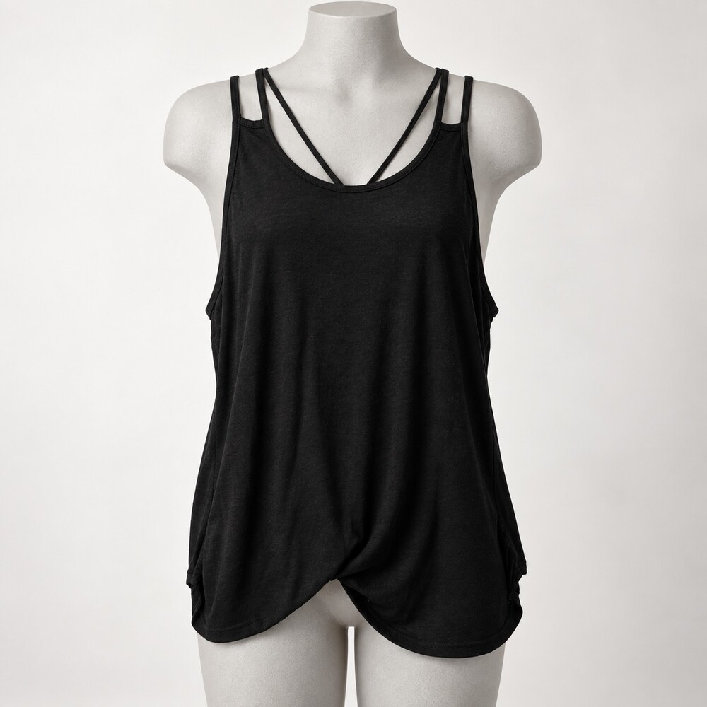 SHEIN Curve 2XL Black Tank Top Double Strap Crisscross Back